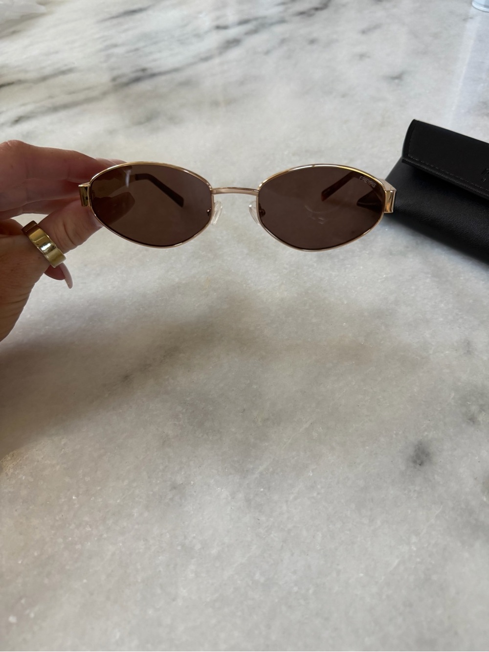 Soho Gold Frame Brown Lens Oval Women's Sunglasses